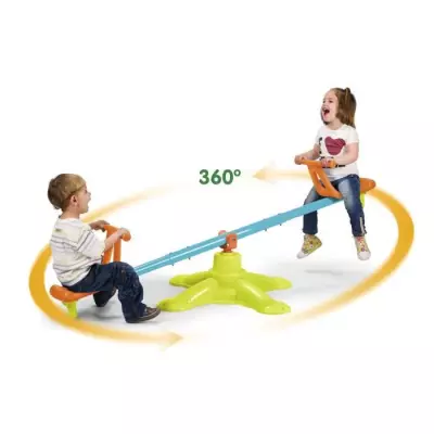 Balancoire Twister Feber - Tourne 360° - Enfant 3+ ans - Vert/Bleu