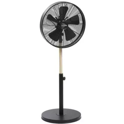 Ventilateur sur pied noir et bois California Ø40cm 50W oscillant