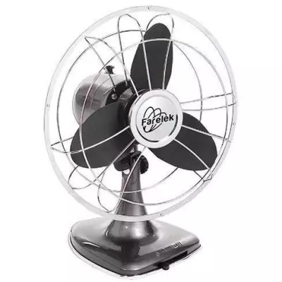 Ventilateur REDWOOD Ø30cm 30W design rétro anthracite et chrome
