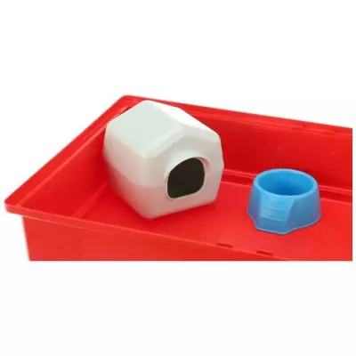 Cage hamster complète avec roue, mangeoire, maisonnette et abreuvoir - FERPLAST