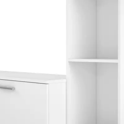 Meuble TV PILVI: Design blanc mat certifié FSC - 220x41x177,5 cm