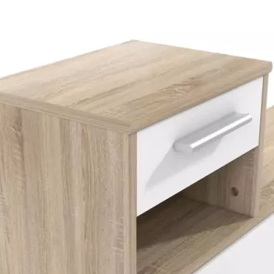 Vestiaire d'entrée PEILI Scandinave Chêne et Blanc - L 97 cm