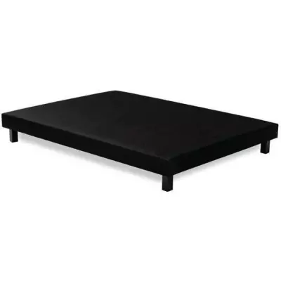 Sommier tapissier lattes 140x190cm - Bois massif noir - DEKO DREAM