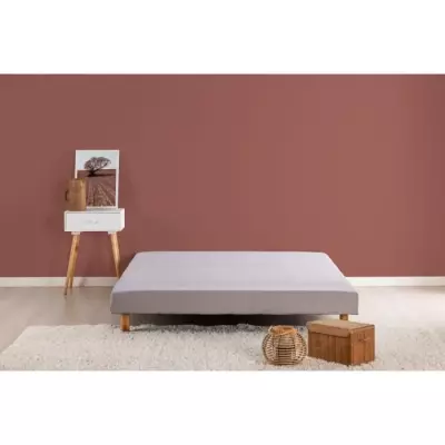 Sommier à lattes 140x190 cm en bois massif gris - Écoresponsable
