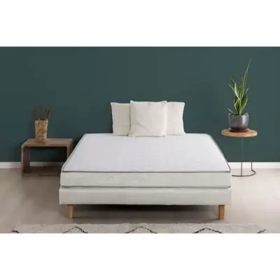 Ensemble matelas + sommier 140x190cm - Confort mémoire de forme - DEKO DREAM Koysi