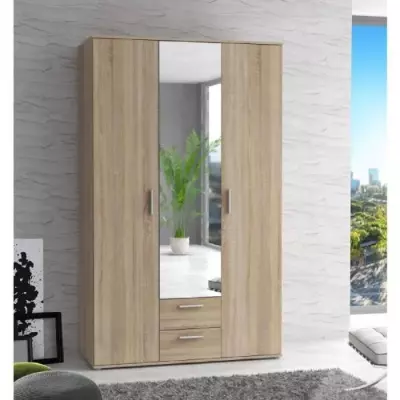 Armoire 3 portes battantes chene Sonoma - L121 x P54 cm