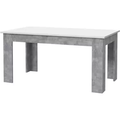 Table à manger contemporaine PILVI - Blanc et béton clair