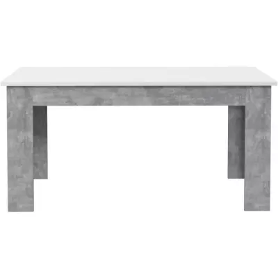 Table à manger contemporaine PILVI - Blanc et béton clair