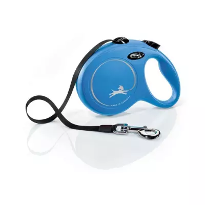Laisse enrouleur FLEXI New CLASSIC - Taille M - 5m - Bleu