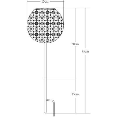 Décoration métal solaire rétro GALIX - 1 LED - 8h éclairage - 10 Lumens