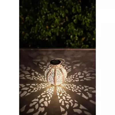 Lanterne vintage beige 10 Lumens H17cm - GALIX, idéale pour l'extérieur