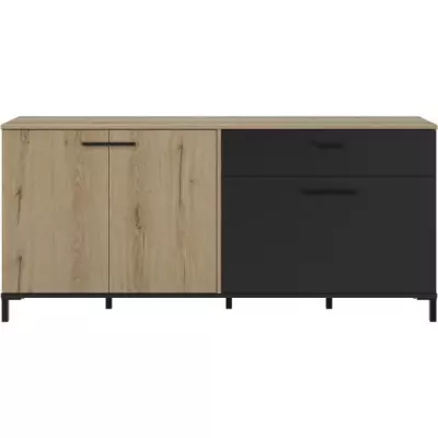 Buffet TRUST - Chene / Noir - 4 portes