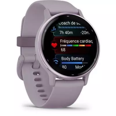 Montre connectée Garmin Vivoactive 5, Orchidée Métallique - Sportifs seront ravis!