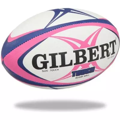 Ballon de rugby Touch - GILBERT Rose et bleu - Taille 4