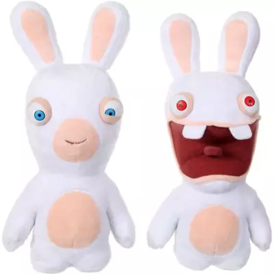 Peluche Lapins Crétins Sonores - Bouche Fermée - 28 cm - Blanc