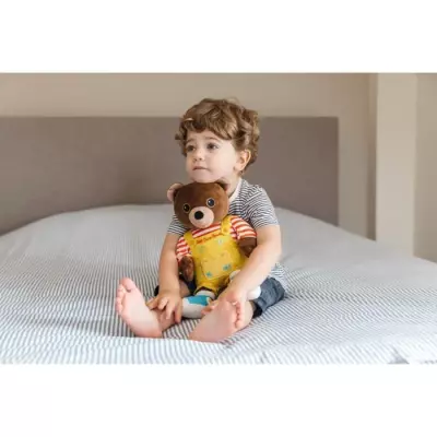 Peluche Musicale Petit Ours Brun, Conte et Parle - 28 cm