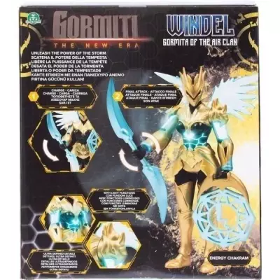 Figurine articulée Gormiti Windel avec attaque lumineuse Air - 27 cm