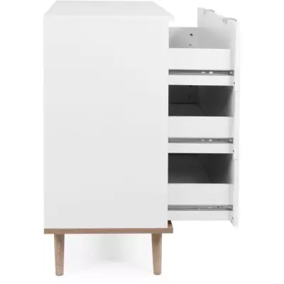 Commode Göteborg: 3 tiroirs - Décor chêne sonoma Blanc