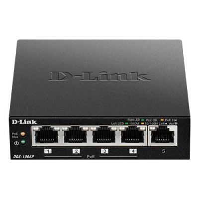 D-Link DGS-1005P E commutateur réseau Non-géré Gigabit Ethernet (10 100 1000) Connexion Ethernet, supportant l'alimentation via