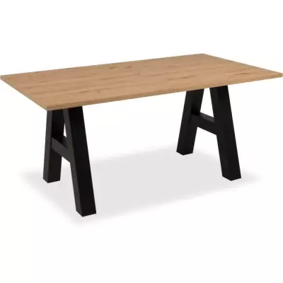 Table à manger GRANADA extensible - Style Industriel - Chêne - 6/10 pers.