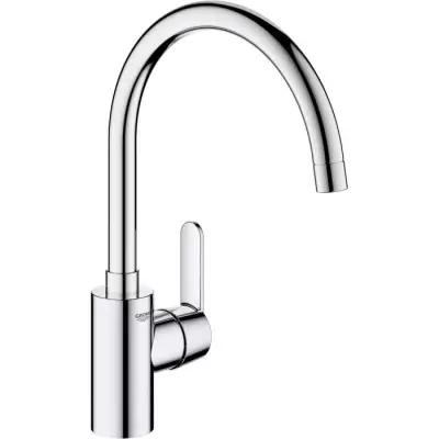 Mitigeur de cuisine GROHE Get - Chromé - Design Bec en C - Rotation 150°