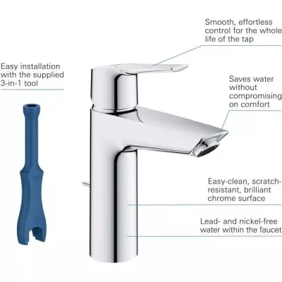 Mitigeur Lavabo GROHE Taille M - Finition Chromé - Economie d'eau