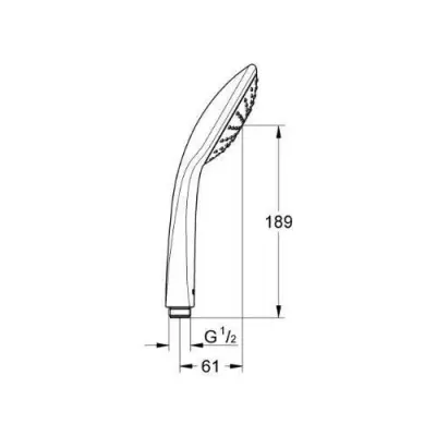 Douchette 1 jet GROHE Vitalio Joy 110 - EcoJoy - Chrome brillant