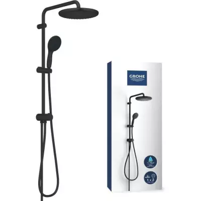 Colonne de douche noire mat GROHE Vitalio Start System 250 - Économie d'eau