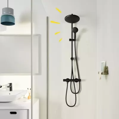 Colonne de douche noire mat GROHE Vitalio Start System 250 - Économie d'eau