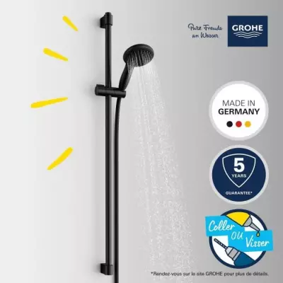 Ensemble de douche GROHE Vitalio Start 110 - Noir Mat - Économie d'eau