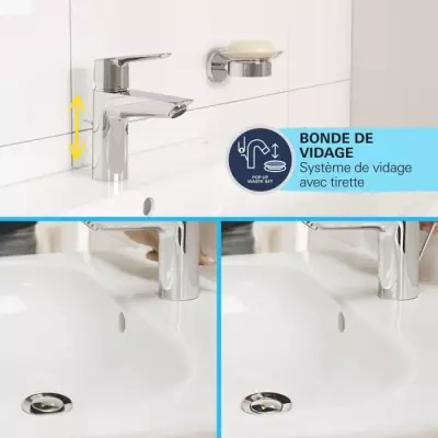 Mitigeur lavabo GROHE Start - Noir mat - Taille M - Économie d'eau