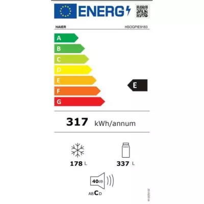 Réfrigérateur américain Haier HSOGPIE9183 - Classe E - 515 L - Gris
