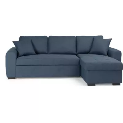 Canapé d'angle convertible réversible 4 places Bleu - HAMILTON