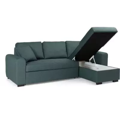 Canapé d'angle convertible 4 places - Vert - HAMILTON