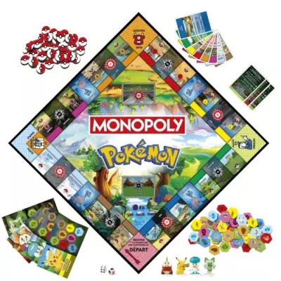 Monopoly Pokémon: jeu de plateau pour enfants et fans, 2-4 joueurs
