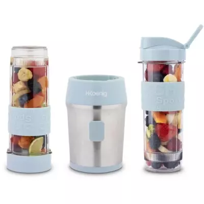 Mini blender H.KoeNIG SMOO16 - 300W - 570mL - Sans BPA - Bleu pastel