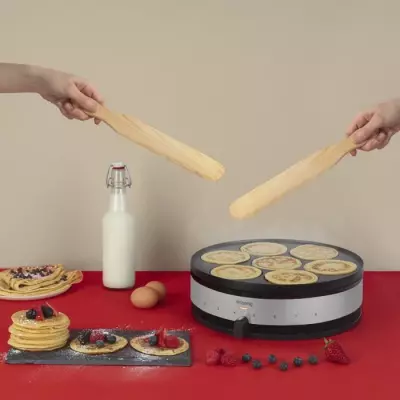 Crêpière HKoeNIG KREP56 1500W Noir/Acier - Surface 33 cm