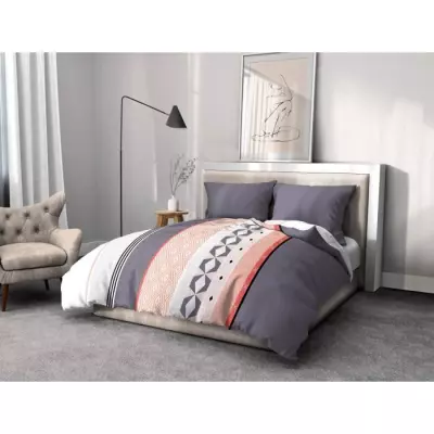 Parure de couette microfibre HOME PASSION BLING - Bleu