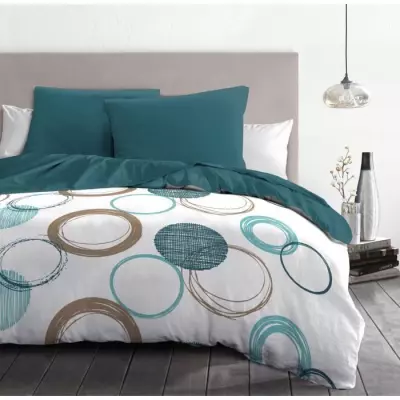 Parure de couette Audace HOME LINGE PASSION - Bleu canard