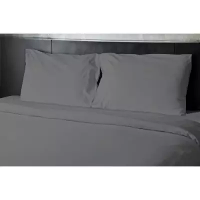 Drap plat HOME LINGE PASSION - 180x290 cm - 1 personne - Anthracite