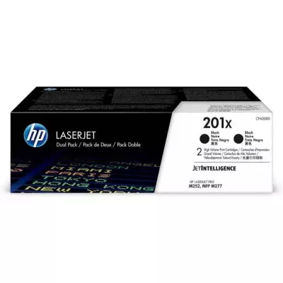 HP 201X LaserJet, lot de 2 cartouches de toner grande capacité authentiques, noir