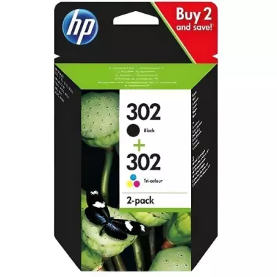 Pack de 2 cartouches d'encre HP 302 authentiques - Couleurs vives pour HP DeskJet et OfficeJet