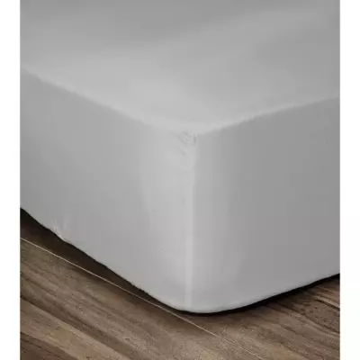 Drap Housse 100% coton 90x190x30 cm gris clair - Confort et élégance