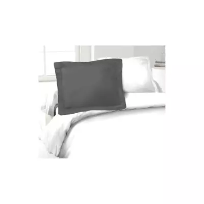 Taies d'Oreillers en Coton 50x70 cm - Lot de 2 - Gris foncé