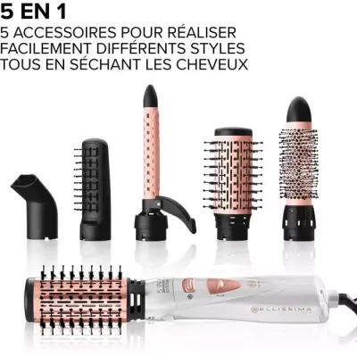 Brosse soufflante Bellissima BROSSE MY PRO GH18 1100 BLANC OR - Coiffure parfaite en un clin d'œil
