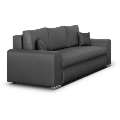 Canapé convertible avec coffre de rangement 3 places - INDIAN - Gris foncé - L250cm