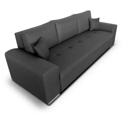 Canapé convertible avec coffre de rangement 3 places - INDIAN - Gris foncé - L250cm