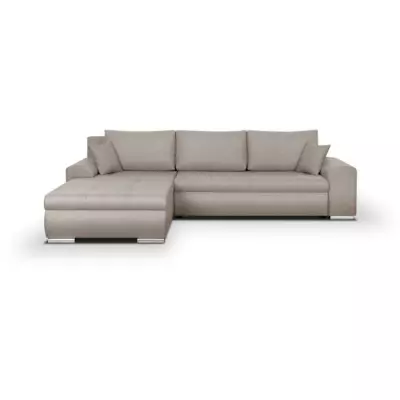 Canapé d'angle convertible réversible avec coffre de rangement - Tissu Beige - INDIAN