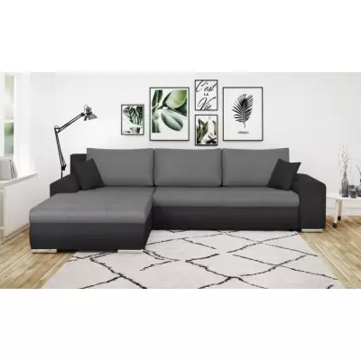 Canapé d'angle convertible 5 places INDIAN - Gris clair/anthracite