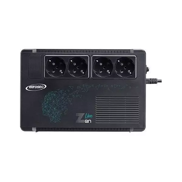 Onduleur 500 VA - INFOSEC - Zen Live 500 - Line Interactive - 4 prises FR/SCHUKO - 66081